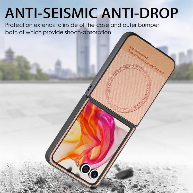 For Motorola Razr 50 Twill Fabric Leather Skin Magnetic Back Phone Case