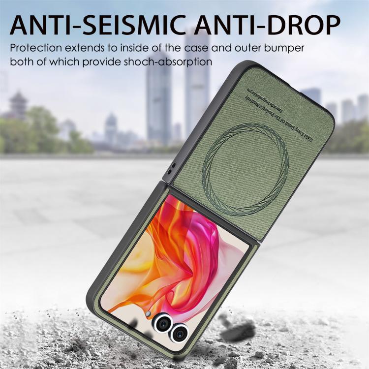 For Motorola Razr 50 Twill Fabric Leather Skin Magnetic Back Phone Case