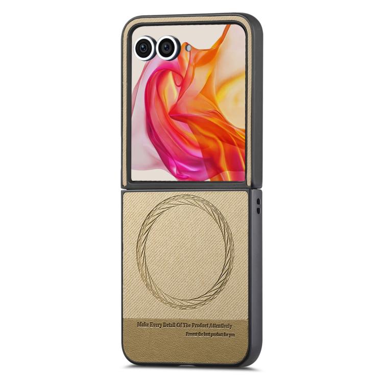 For Motorola Razr 50 Twill Fabric Leather Skin Magnetic Back Phone Case