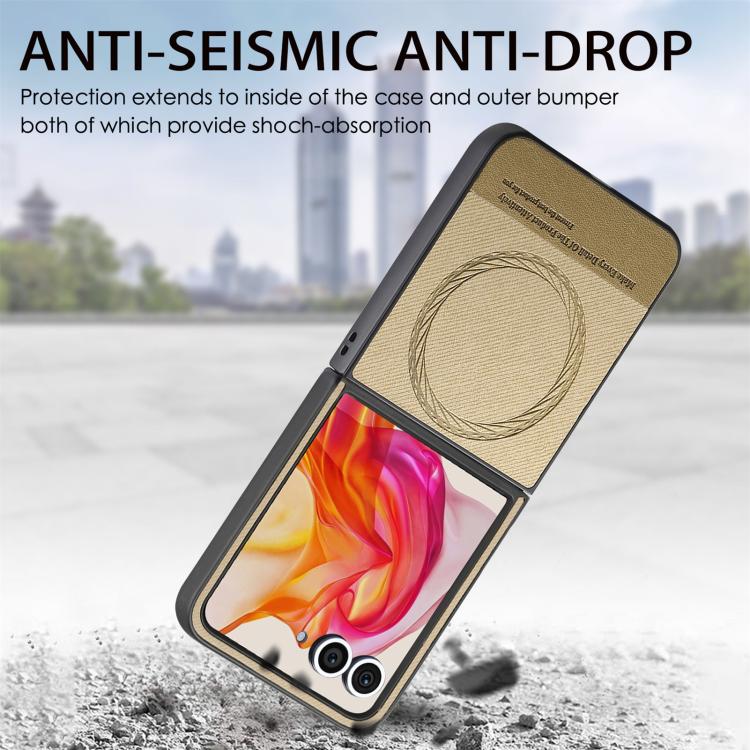 For Motorola Razr 50 Twill Fabric Leather Skin Magnetic Back Phone Case