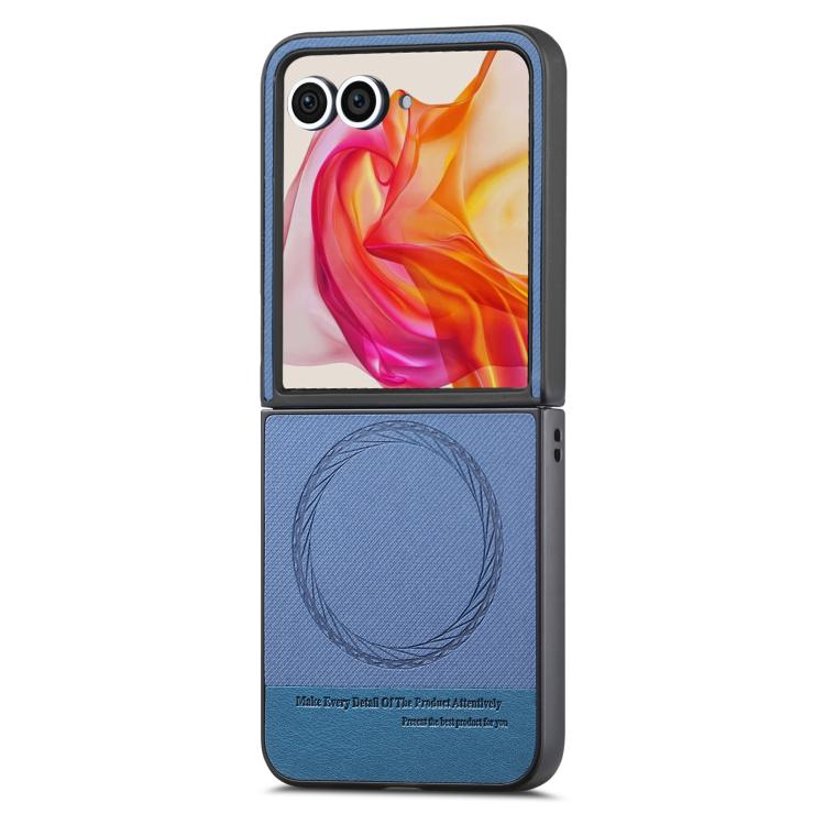 For Motorola Razr 50 Twill Fabric Leather Skin Magnetic Back Phone Case