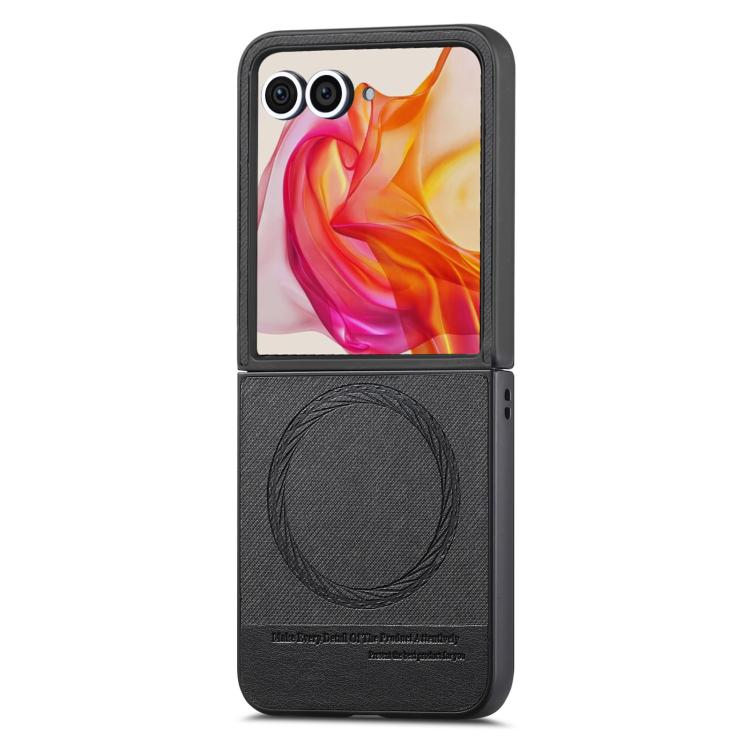 For Motorola Razr 50 Ultra Twill Fabric Leather Skin Magnetic Back Phone Case