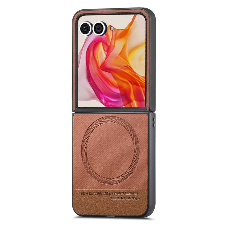 For Motorola Razr 50 Ultra Twill Fabric Leather Skin Magnetic Back Phone Case
