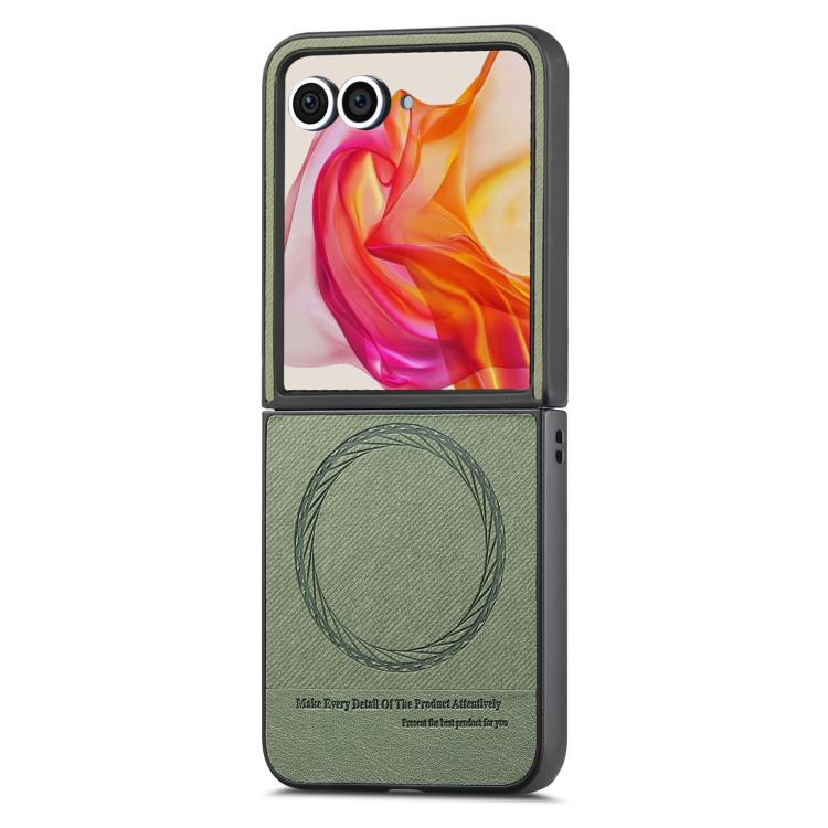 For Motorola Razr 50 Ultra Twill Fabric Leather Skin Magnetic Back Phone Case