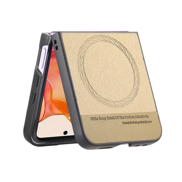 For Motorola Razr 50 Ultra Twill Fabric Leather Skin Magnetic Back Phone Case