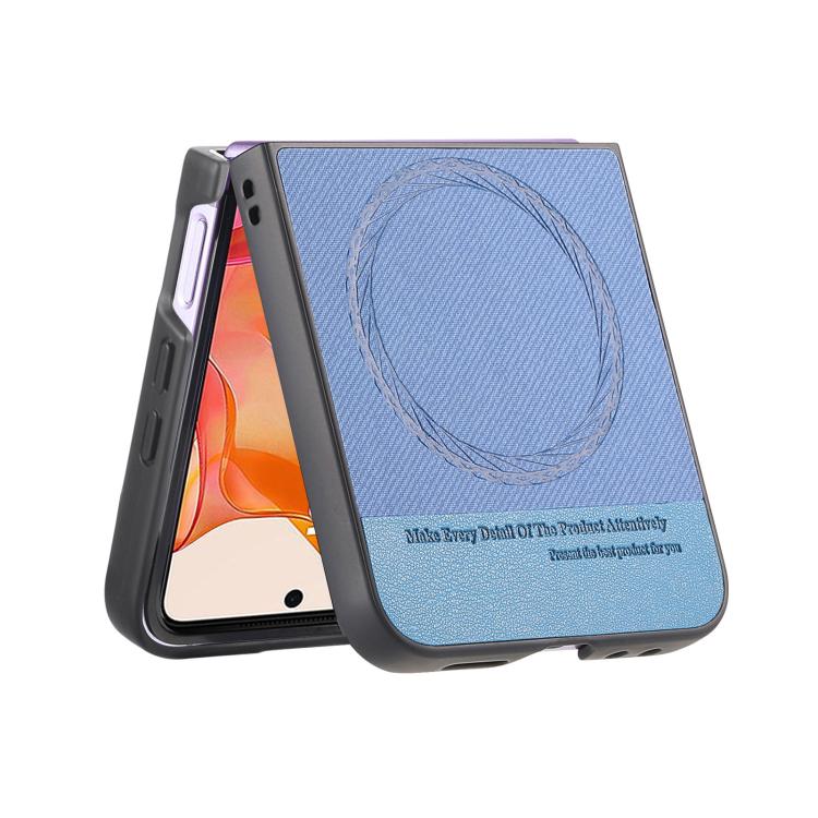 For Motorola Razr 50 Ultra Twill Fabric Leather Skin Magnetic Back Phone Case