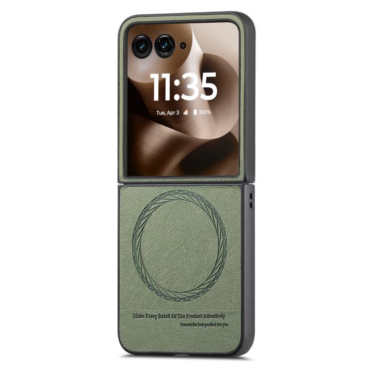 For Motorola Razr 60 Twill Fabric Leather Skin Magnetic Back Phone Case