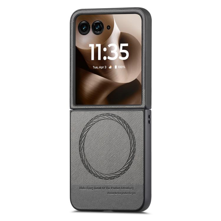 For Motorola Razr 60 Twill Fabric Leather Skin Magnetic Back Phone Case