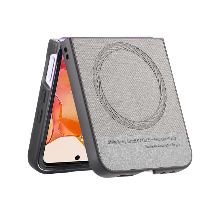 For Motorola Razr 60 Twill Fabric Leather Skin Magnetic Back Phone Case