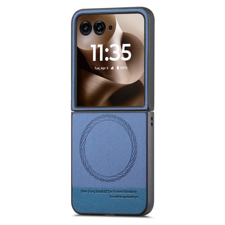 For Motorola Razr 60 Twill Fabric Leather Skin Magnetic Back Phone Case
