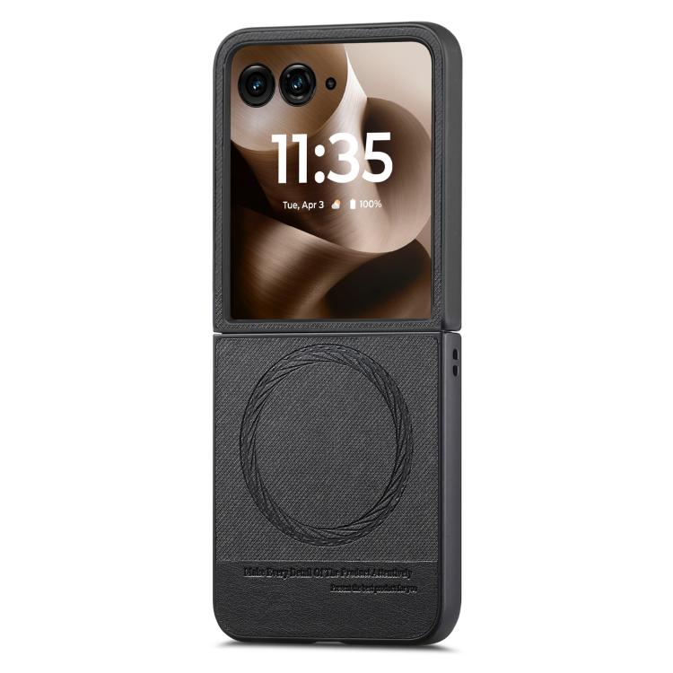 For Motorola Razr 60 Ultra Twill Fabric Leather Skin Magnetic Back Phone Case