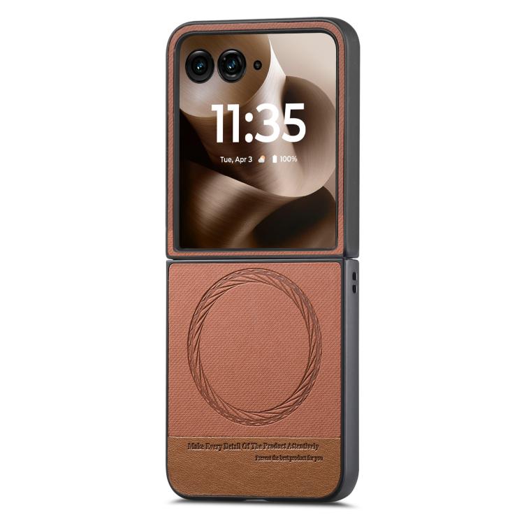 For Motorola Razr 60 Ultra Twill Fabric Leather Skin Magnetic Back Phone Case