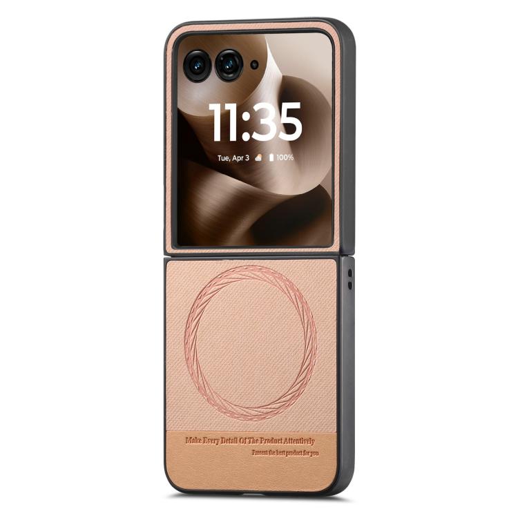 For Motorola Razr 60 Ultra Twill Fabric Leather Skin Magnetic Back Phone Case