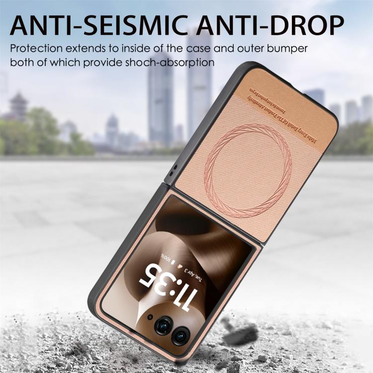 For Motorola Razr 60 Ultra Twill Fabric Leather Skin Magnetic Back Phone Case