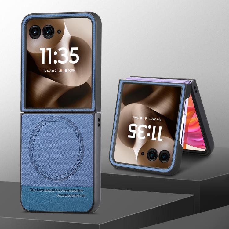 For Motorola Razr 60 Ultra Twill Fabric Leather Skin Magnetic Back Phone Case