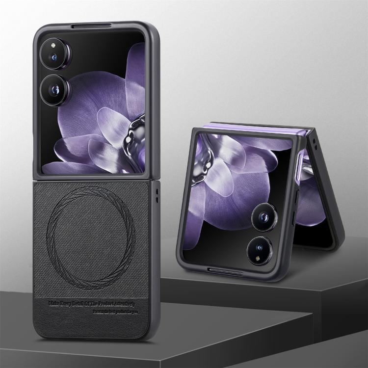For Xiaomi Mix Flip Twill Fabric Leather Skin Magnetic Back Phone Case