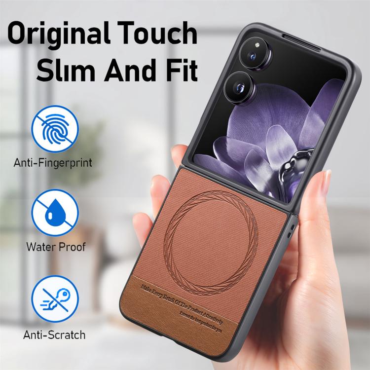 For Xiaomi Mix Flip Twill Fabric Leather Skin Magnetic Back Phone Case