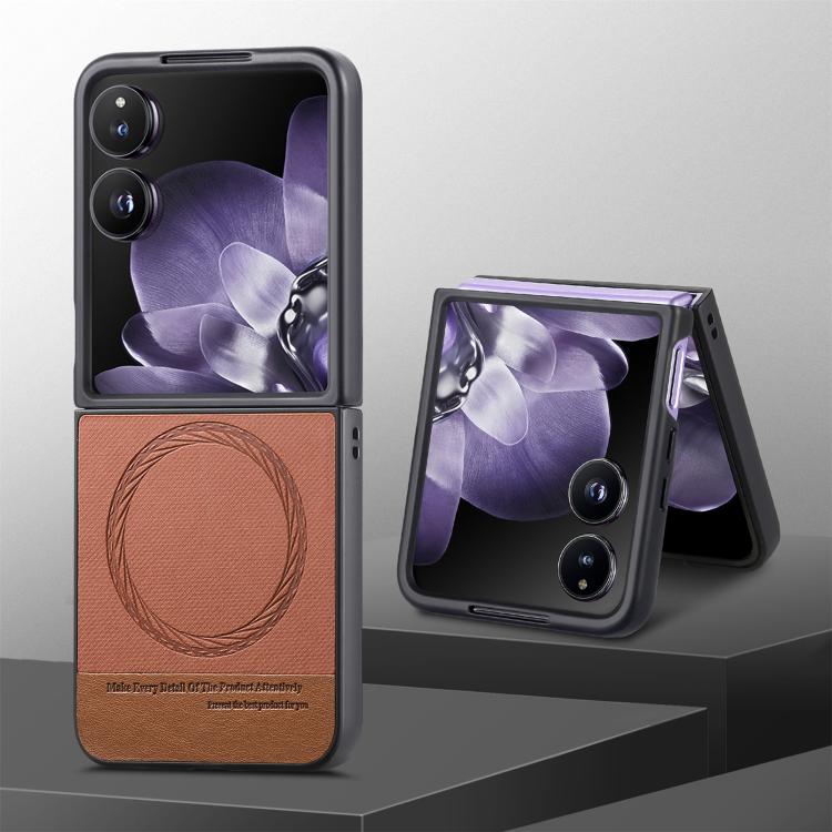 For Xiaomi Mix Flip Twill Fabric Leather Skin Magnetic Back Phone Case