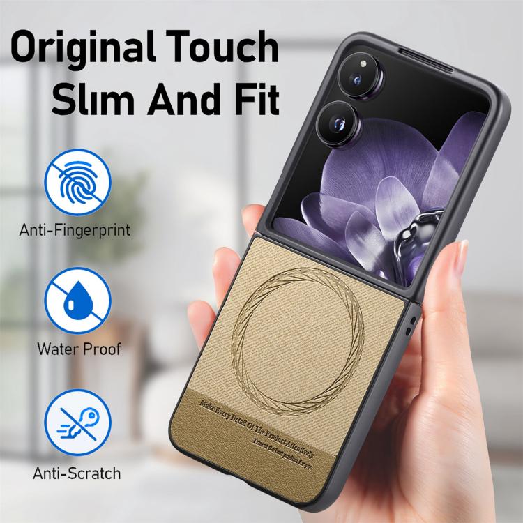 For Xiaomi Mix Flip Twill Fabric Leather Skin Magnetic Back Phone Case