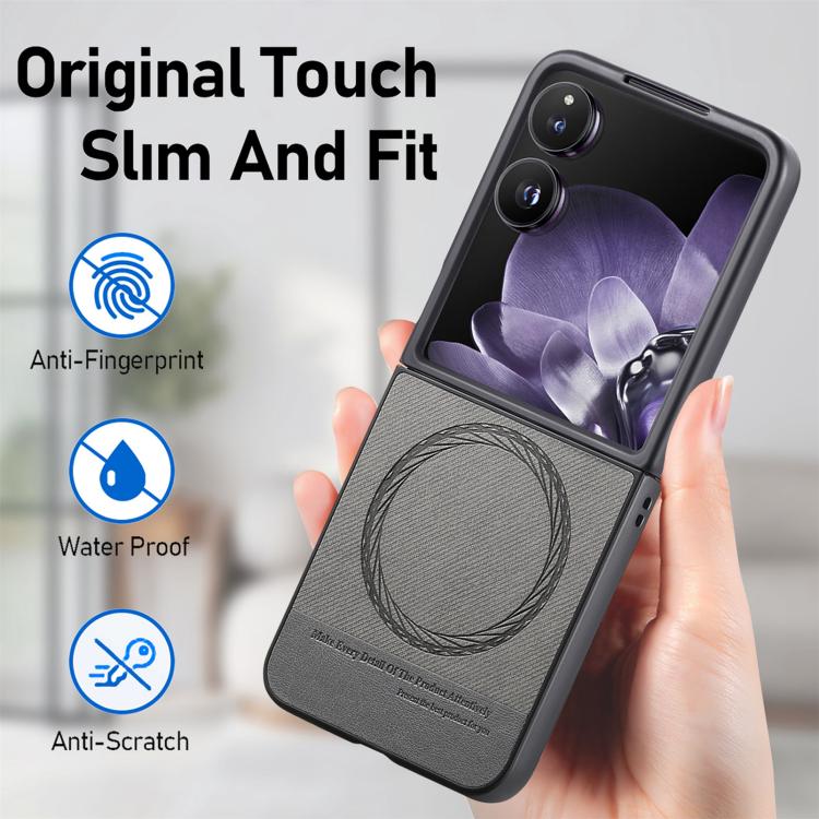For Xiaomi Mix Flip Twill Fabric Leather Skin Magnetic Back Phone Case