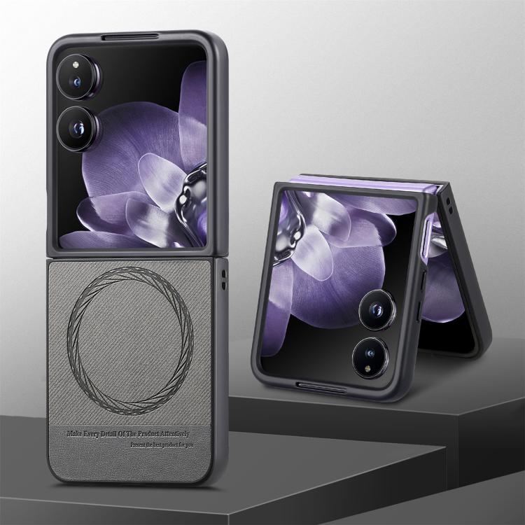 For Xiaomi Mix Flip Twill Fabric Leather Skin Magnetic Back Phone Case