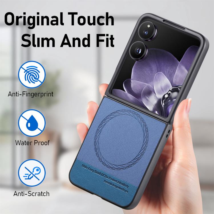 For Xiaomi Mix Flip Twill Fabric Leather Skin Magnetic Back Phone Case