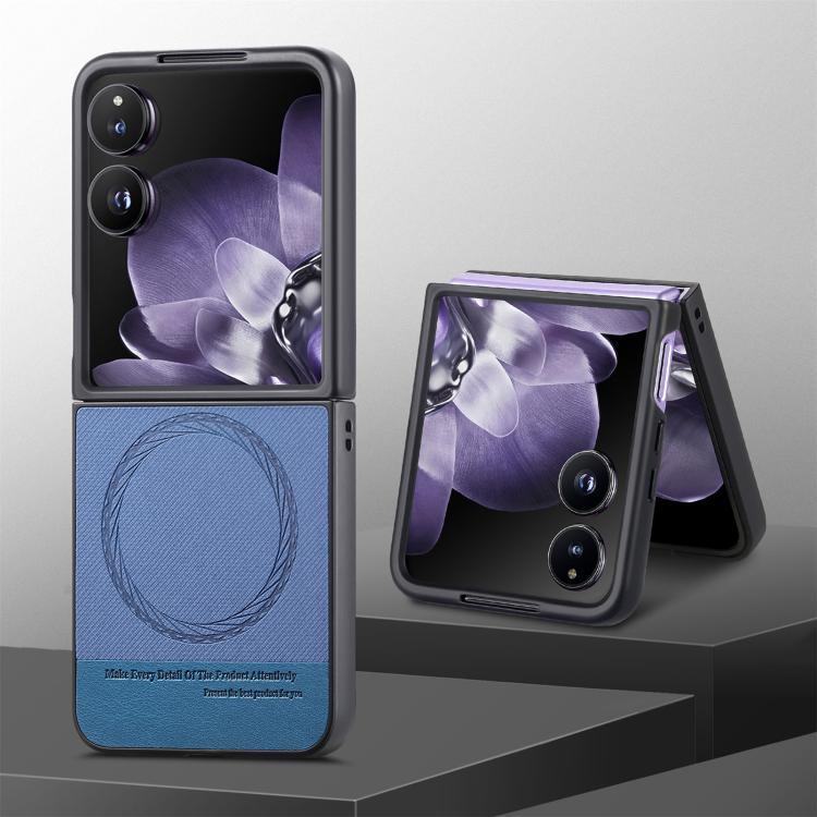 For Xiaomi Mix Flip Twill Fabric Leather Skin Magnetic Back Phone Case