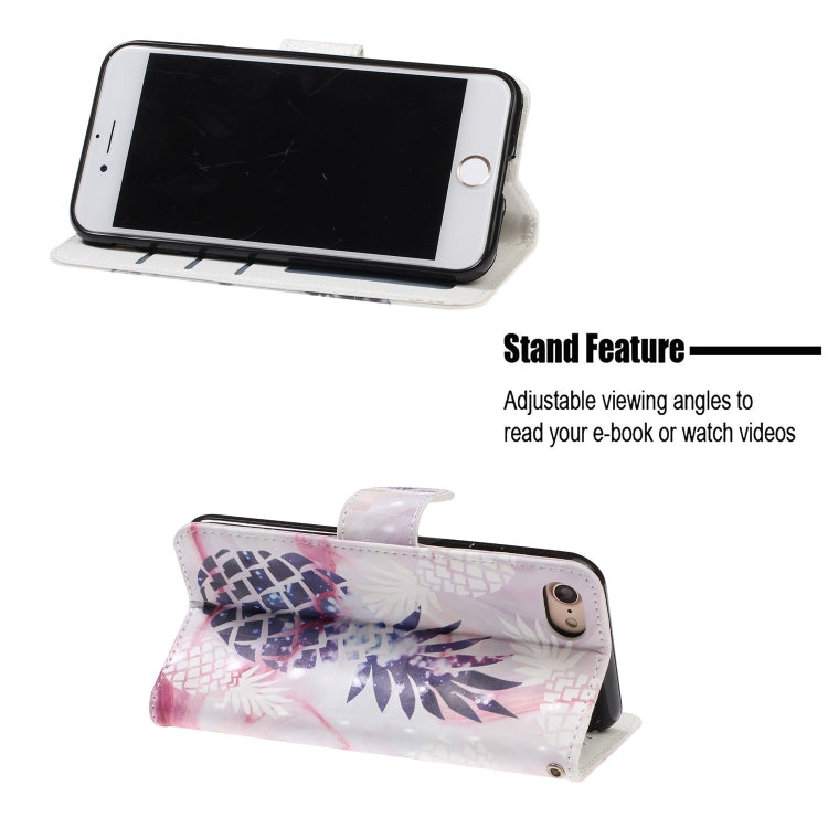 For iPhone 8 / 7 3D Visual Painting Left And Right Open Leather Case With Bracket & Card Slot & Wallet & Bracelet