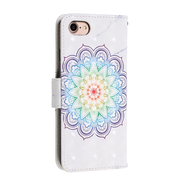For iPhone 8 / 7 3D Visual Painting Left And Right Open Leather Case With Bracket & Card Slot & Wallet & Bracelet