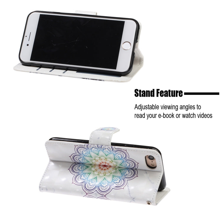 For iPhone 8 / 7 3D Visual Painting Left And Right Open Leather Case With Bracket & Card Slot & Wallet & Bracelet