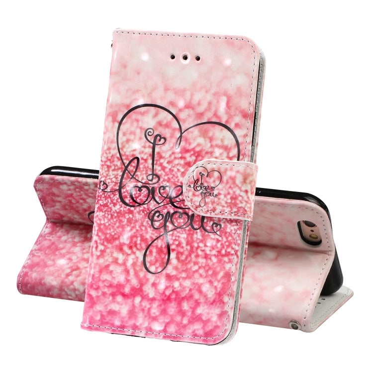 For iPhone 8 / 7 3D Visual Painting Left And Right Open Leather Case With Bracket & Card Slot & Wallet & Bracelet