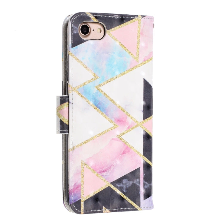 For iPhone 8 / 7 3D Visual Painting Left And Right Open Leather Case With Bracket & Card Slot & Wallet & Bracelet