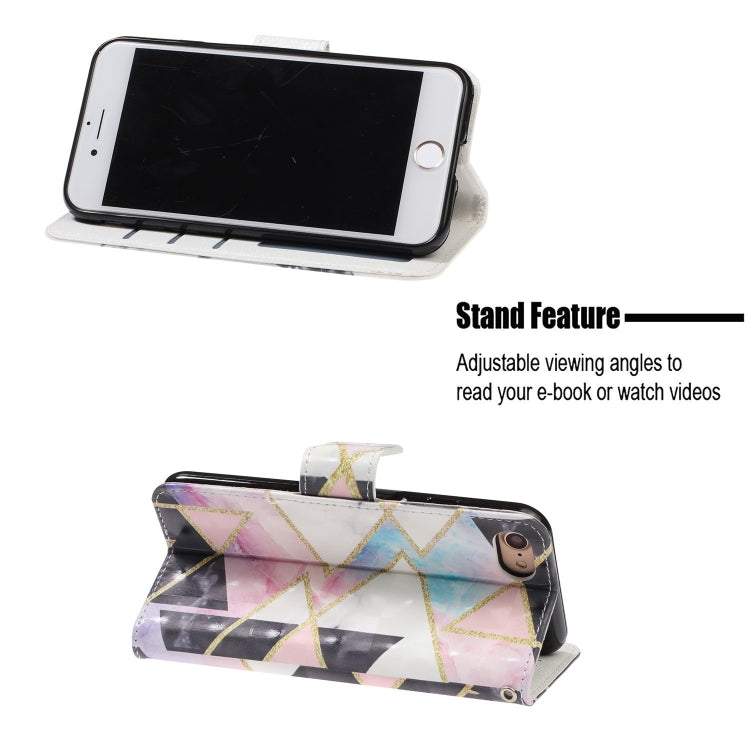 For iPhone 8 / 7 3D Visual Painting Left And Right Open Leather Case With Bracket & Card Slot & Wallet & Bracelet