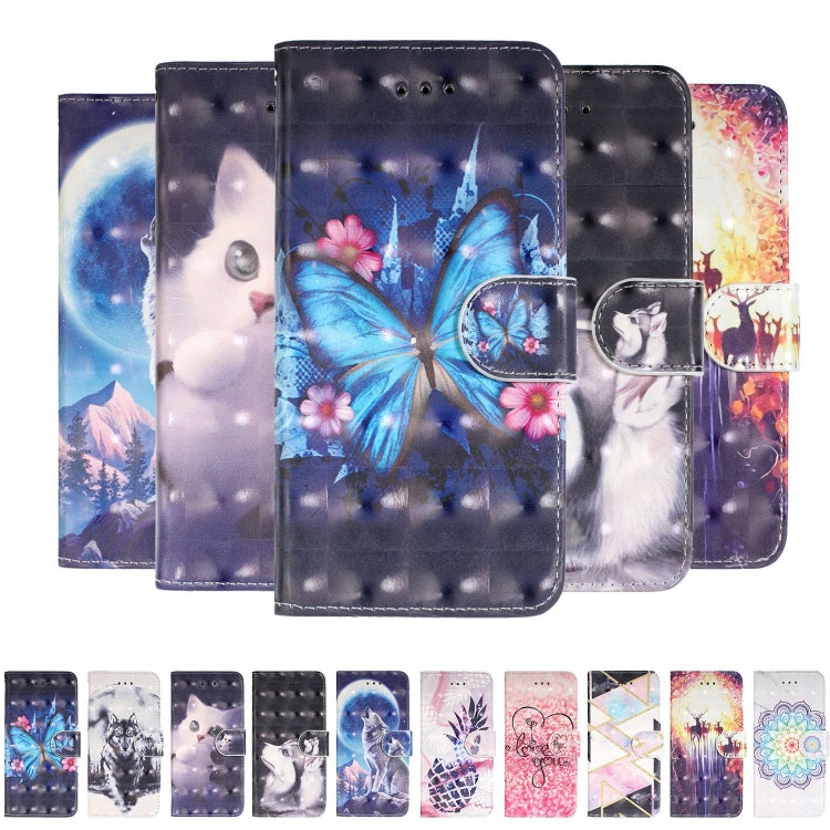 For iPhone 8 / 7 3D Visual Painting Left And Right Open Leather Case With Bracket & Card Slot & Wallet & Bracelet