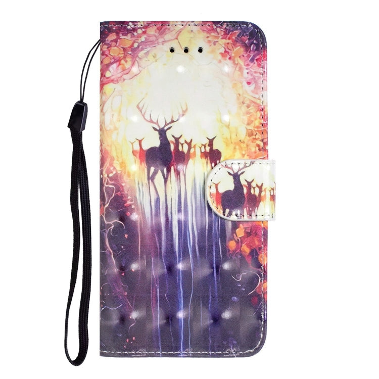 For iPhone 8 / 7 3D Visual Painting Left And Right Open Leather Case With Bracket & Card Slot & Wallet & Bracelet