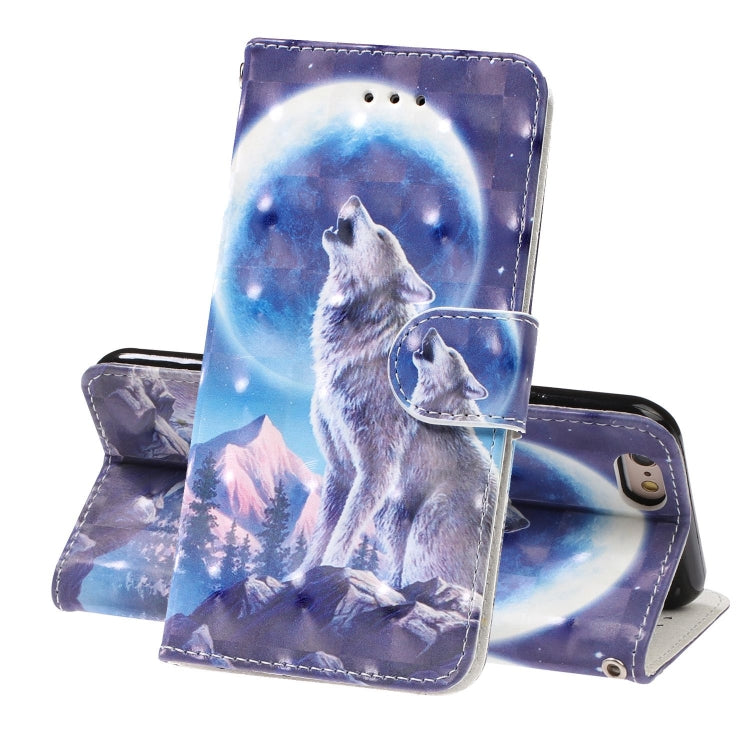 For iPhone 8 / 7 3D Visual Painting Left And Right Open Leather Case With Bracket & Card Slot & Wallet & Bracelet