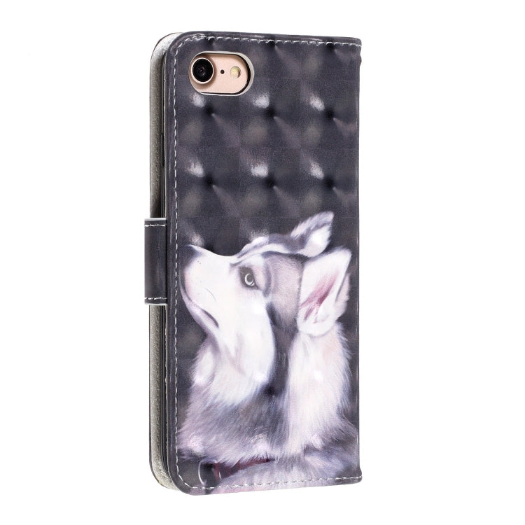 For iPhone 8 / 7 3D Visual Painting Left And Right Open Leather Case With Bracket & Card Slot & Wallet & Bracelet
