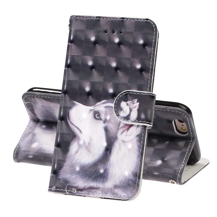 For iPhone 8 / 7 3D Visual Painting Left And Right Open Leather Case With Bracket & Card Slot & Wallet & Bracelet