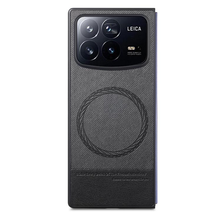 For Xiaomi Mix Fold 4 Twill Fabric Leather Skin Magnetic Back Phone Case