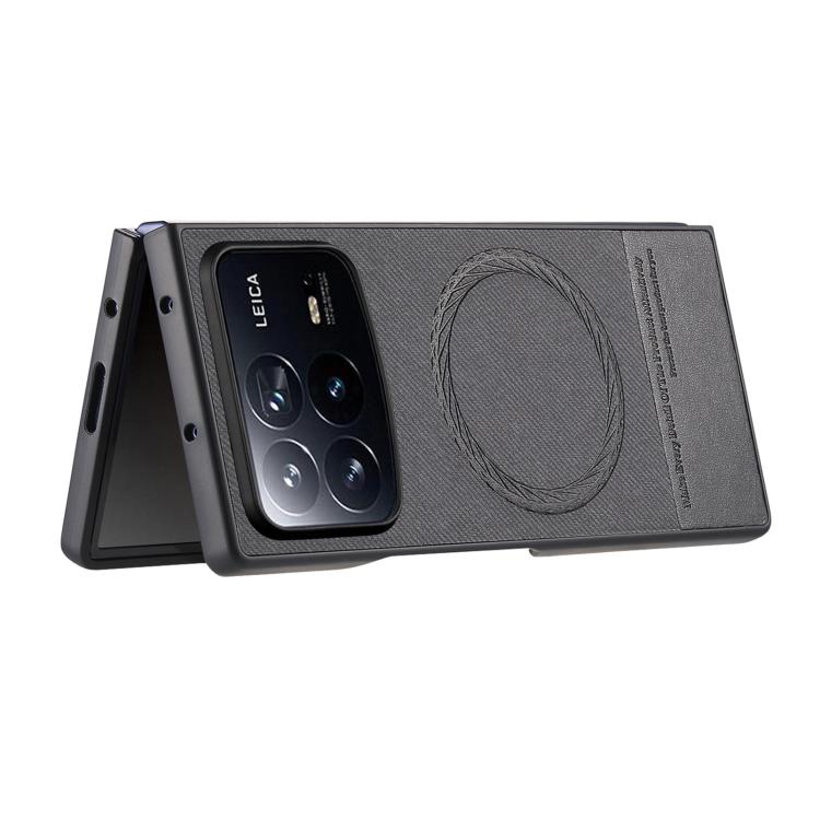 For Xiaomi Mix Fold 4 Twill Fabric Leather Skin Magnetic Back Phone Case