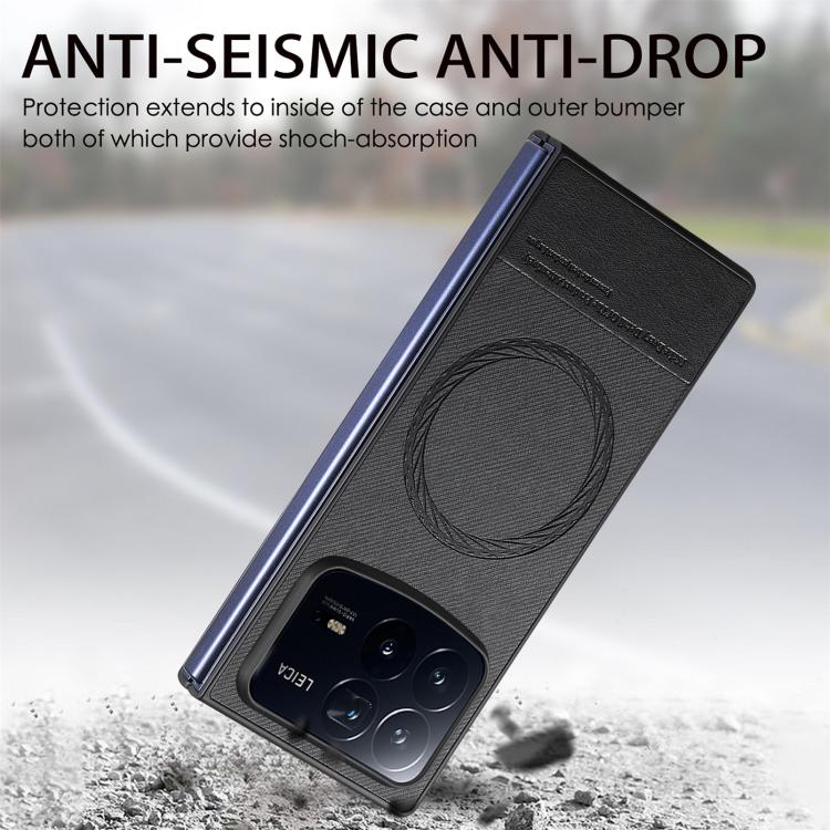 For Xiaomi Mix Fold 4 Twill Fabric Leather Skin Magnetic Back Phone Case