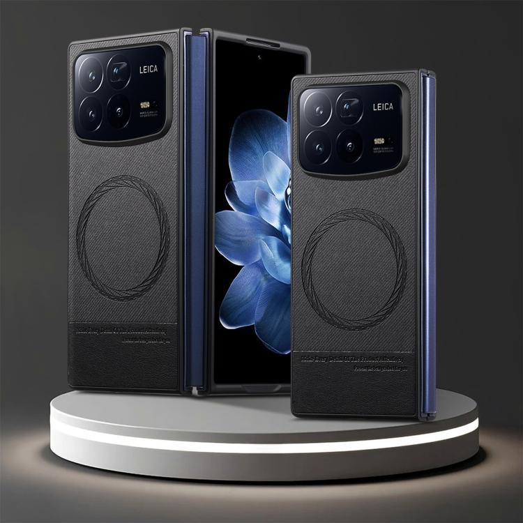 For Xiaomi Mix Fold 4 Twill Fabric Leather Skin Magnetic Back Phone Case