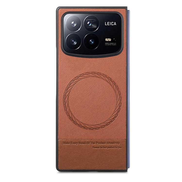 For Xiaomi Mix Fold 4 Twill Fabric Leather Skin Magnetic Back Phone Case