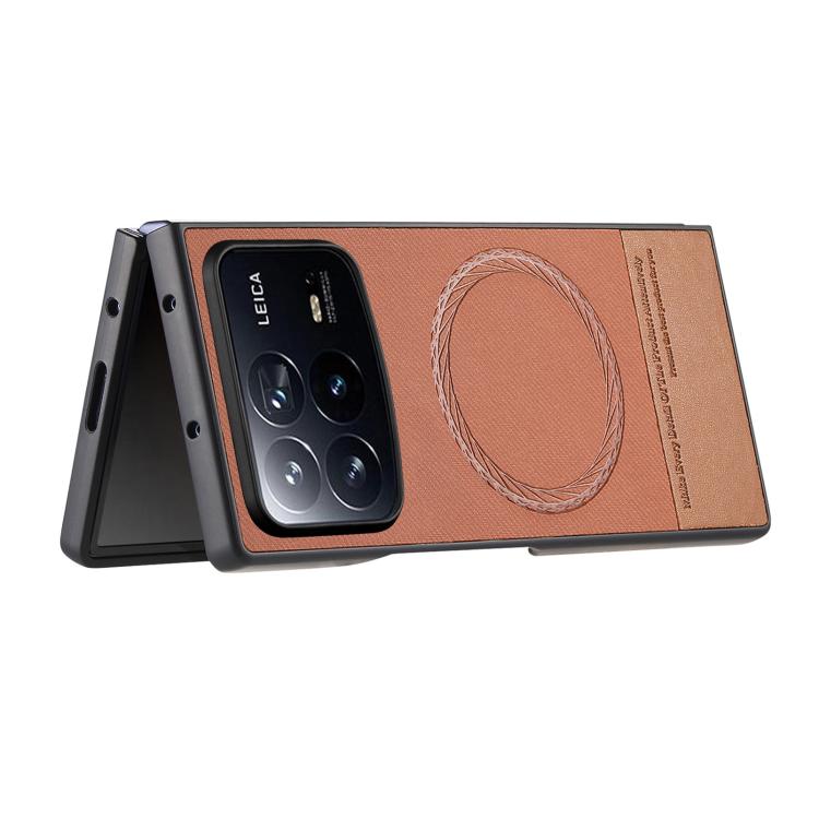 For Xiaomi Mix Fold 4 Twill Fabric Leather Skin Magnetic Back Phone Case