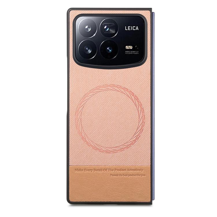 For Xiaomi Mix Fold 4 Twill Fabric Leather Skin Magnetic Back Phone Case