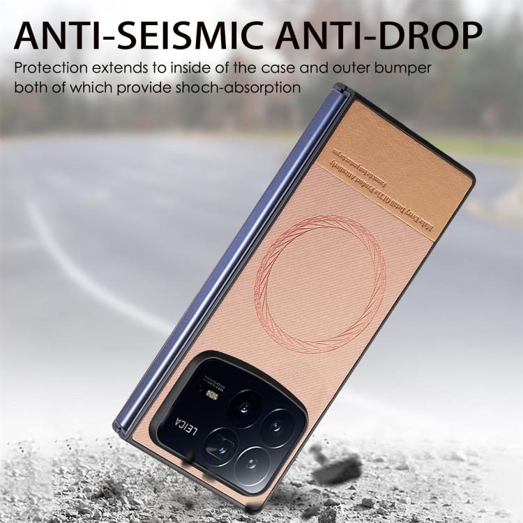 For Xiaomi Mix Fold 4 Twill Fabric Leather Skin Magnetic Back Phone Case