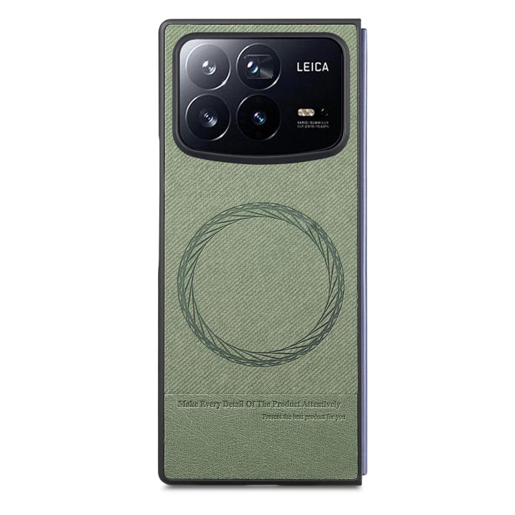 For Xiaomi Mix Fold 4 Twill Fabric Leather Skin Magnetic Back Phone Case