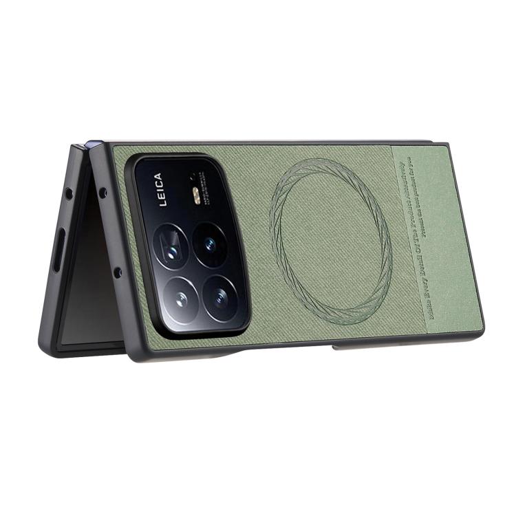 For Xiaomi Mix Fold 4 Twill Fabric Leather Skin Magnetic Back Phone Case
