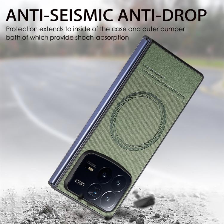 For Xiaomi Mix Fold 4 Twill Fabric Leather Skin Magnetic Back Phone Case