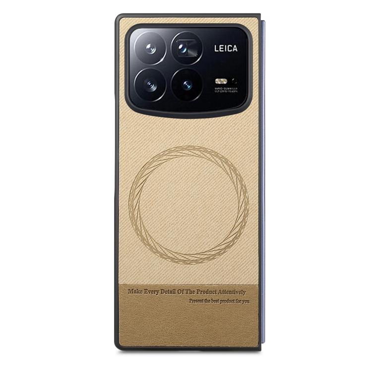 For Xiaomi Mix Fold 4 Twill Fabric Leather Skin Magnetic Back Phone Case